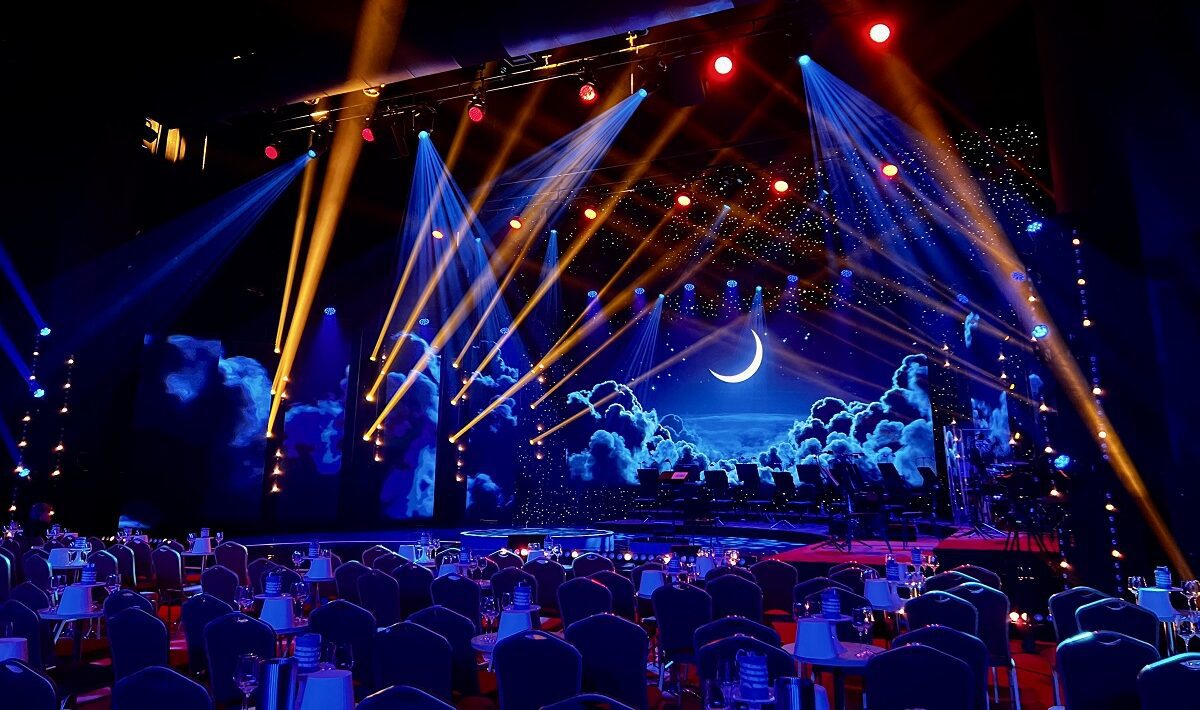 Robe_light Parkbeleuchtung_Hurricane_Kristallflügel_LED-Bildschirme_Fußbodenbühne_SND