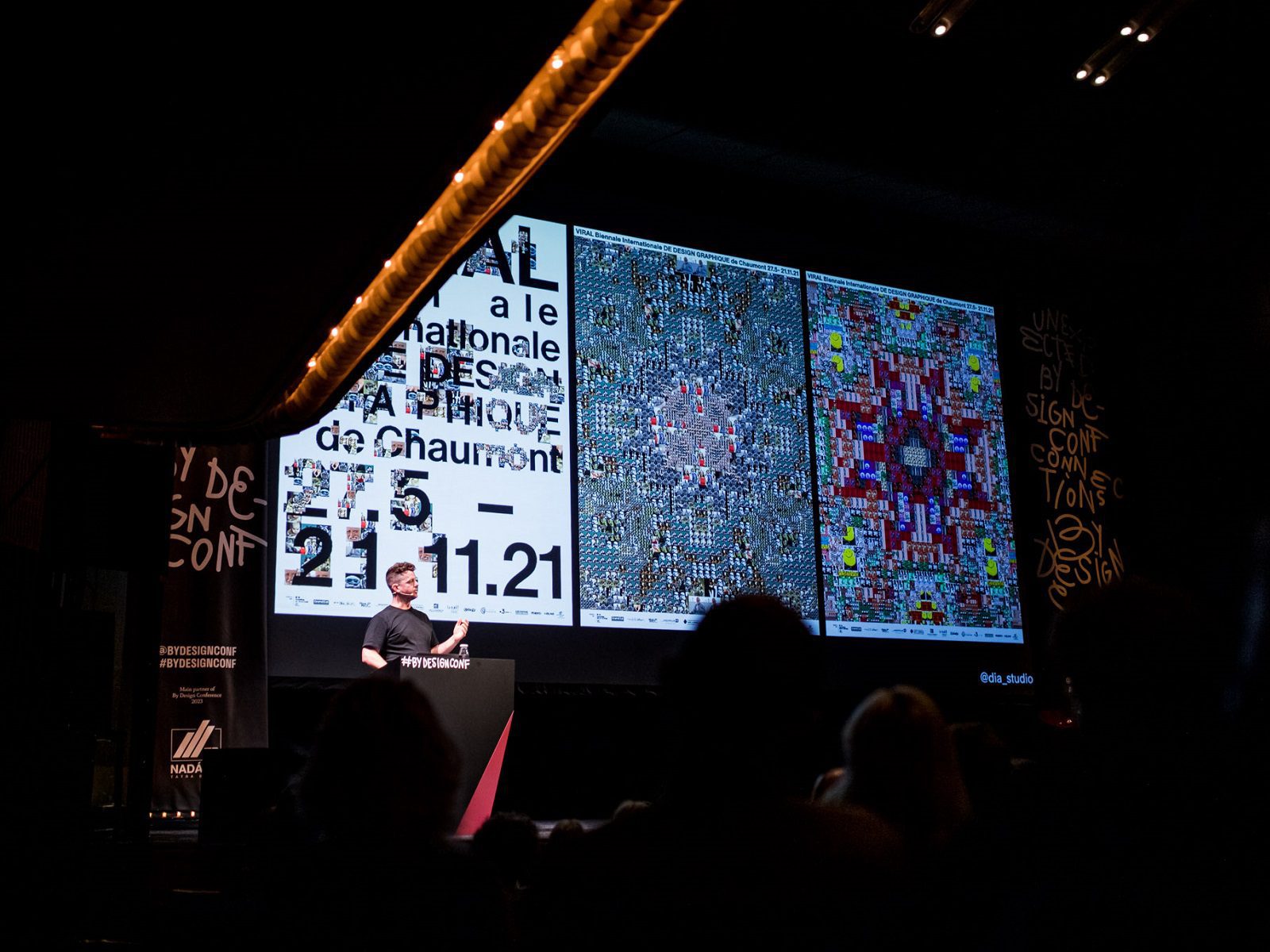 Hurricane_By Design_conference_2023_projection screen_videoprojector_excitation_dimming_Divadlo POH Bratislava