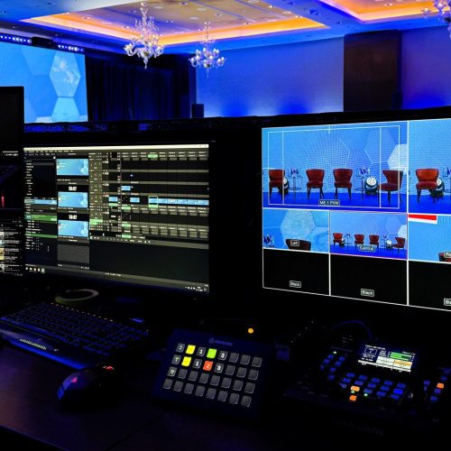 Kontrollzentrum für digitale Live-Übertragungen.